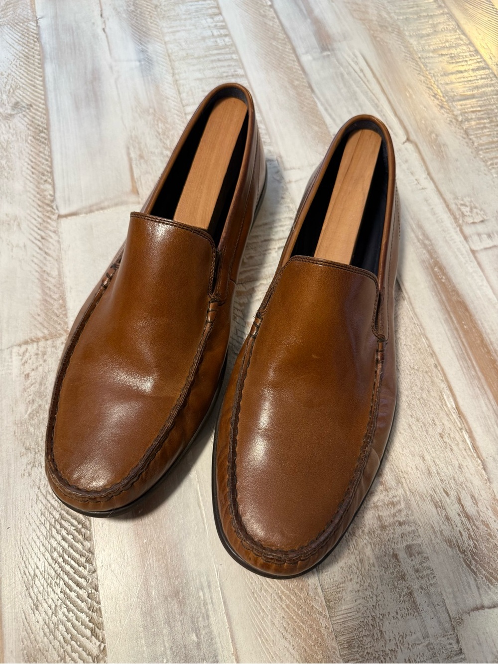 Cole Haan Brown Leather Slip-On Loafers
